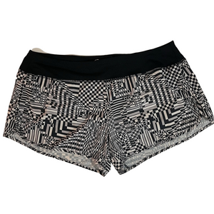 Nike Dri FIT Women's Shorts Light Gray Geometric Pattern XL Activewear Gym